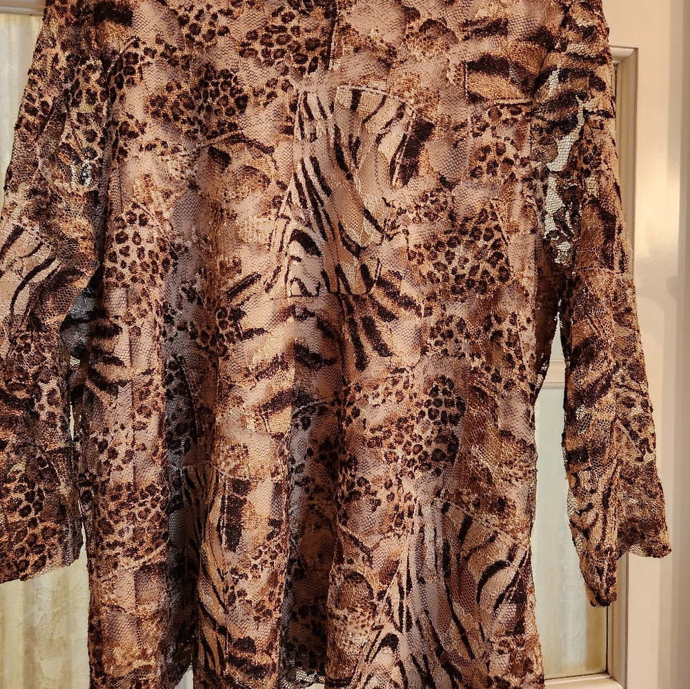 Animal Print Long Sleeve Top by Brittany Black